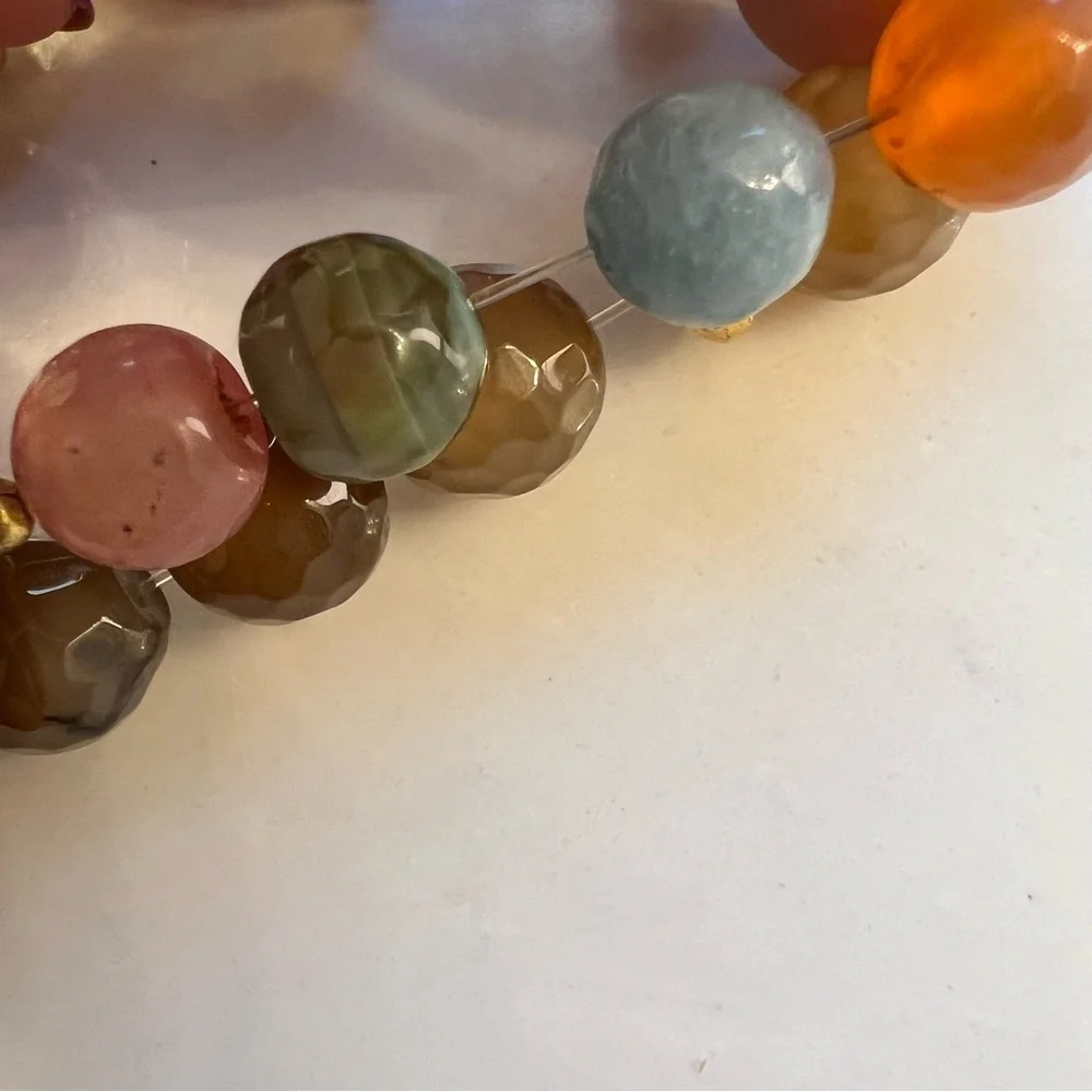Colorful beaded stone stretch‎ bracelet set